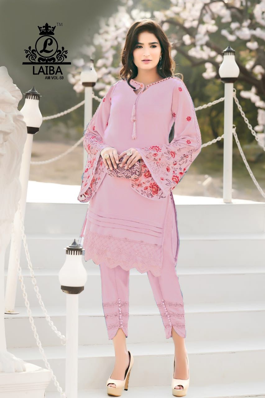 Laiba Am 59 Nx Fancy Designer Party Wear Georgette Top With Bottom Collection